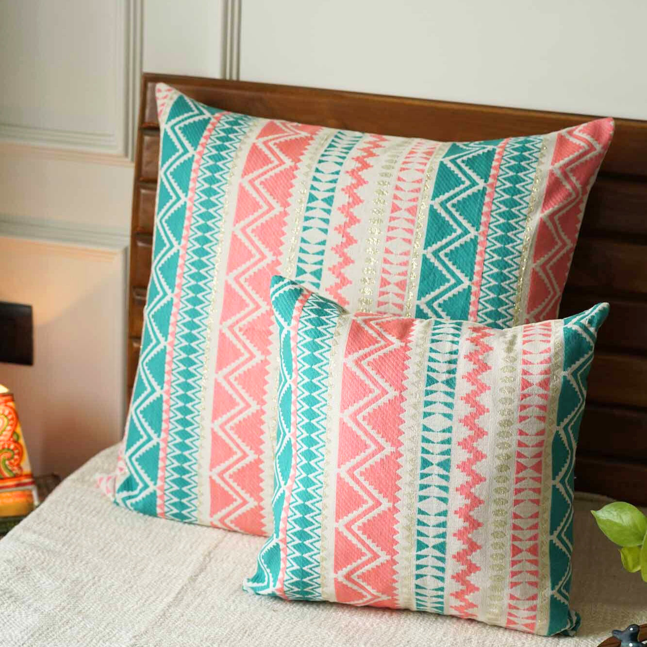 Rainbow Rapsody Jacquard Cushion Cover