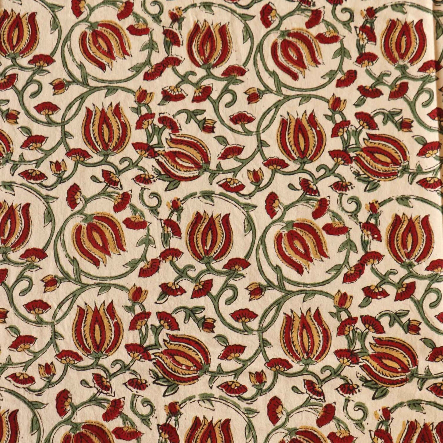 Kalamkari Jaal - Hand Block Single Bed Bedsheet (60x90 Inches)