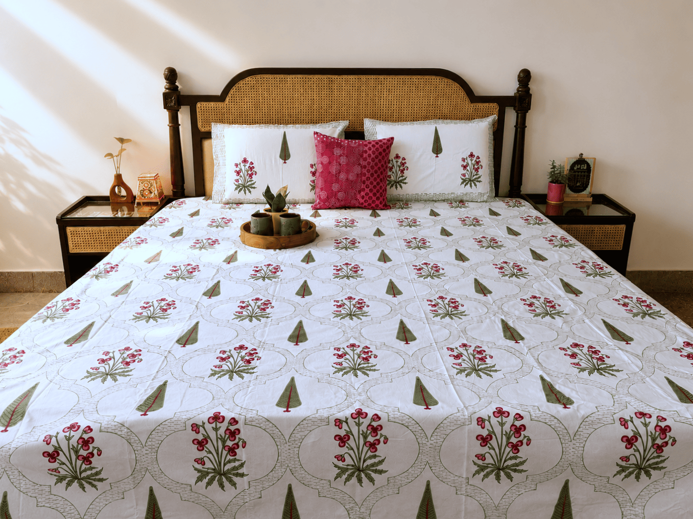 Nazakat Pink - Flat I Fitted Bedsheet (108x108 Inches)