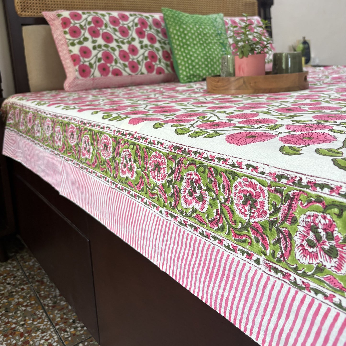 Gulnaar - Handblock Bedsheet (90 x 108 inches)