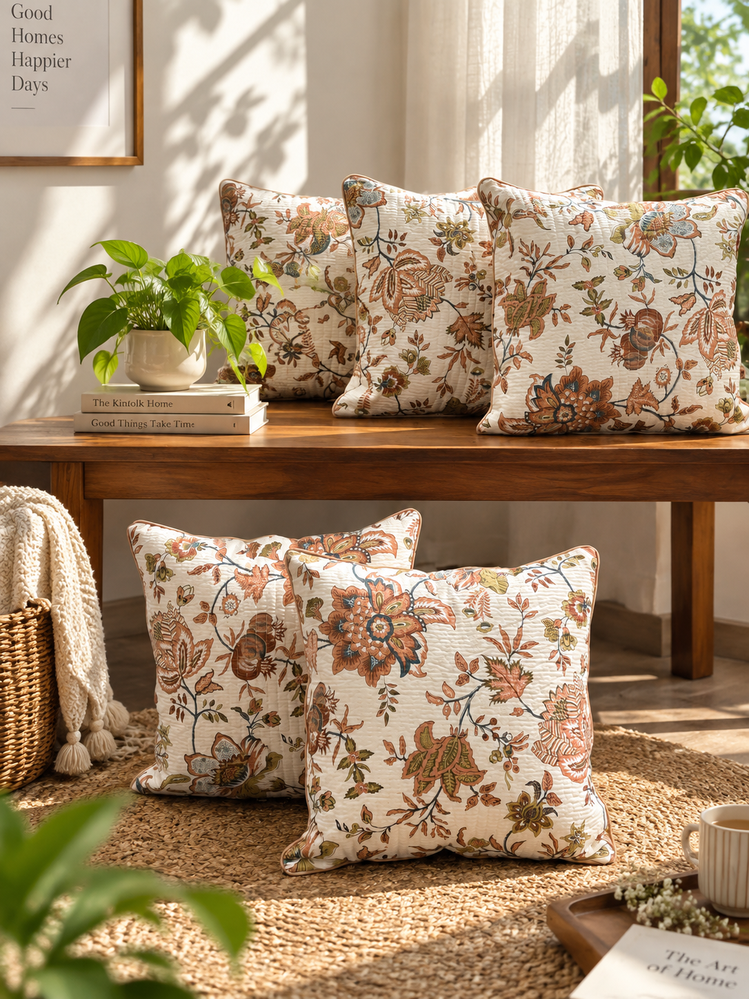 Sunehri - Quilted Cushion Covers