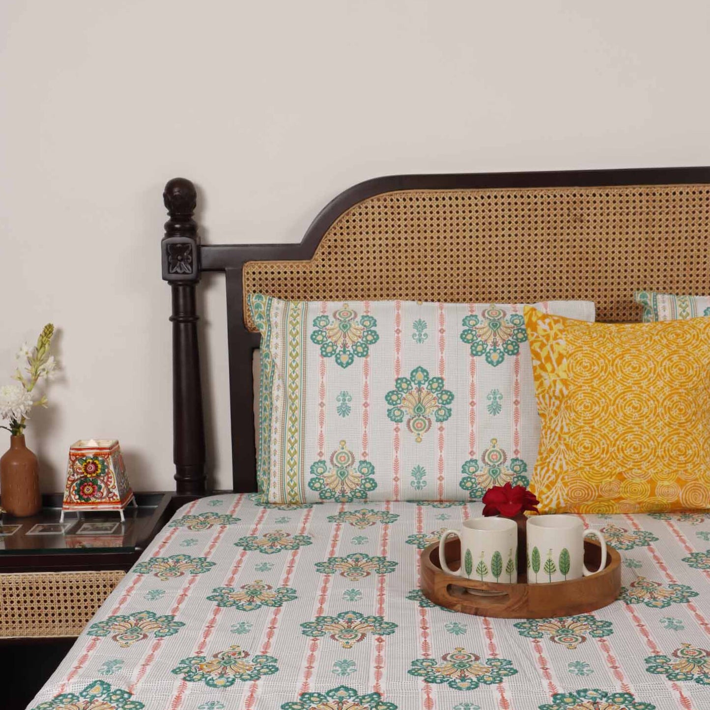 Ashv - Flat I Fitted Bedsheet (108x108 Inches)