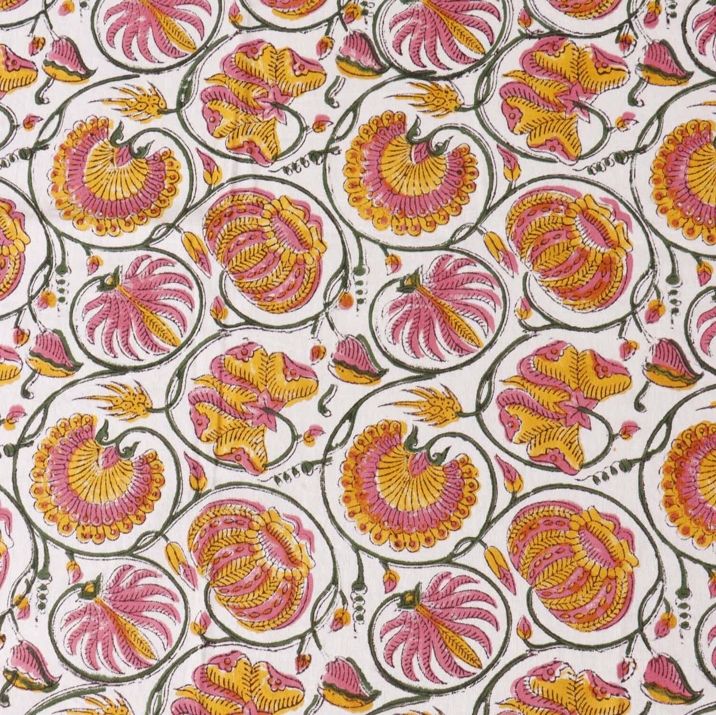 Surajmukhi  - Handblock Bedsheet (108x108 Inches)