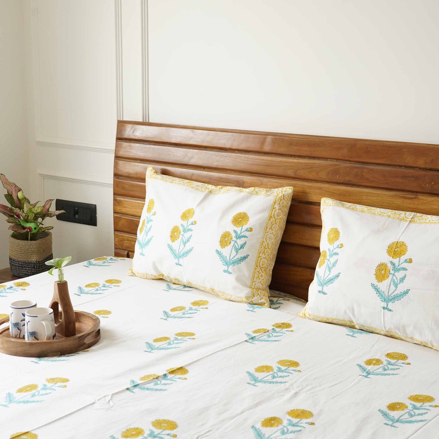 Genda - Handblock Bedsheet (100x108 Inches)
