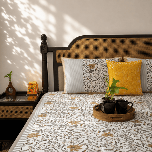 Grey Parkota - Flat I Fitted Bedsheet (90x108 Inches)