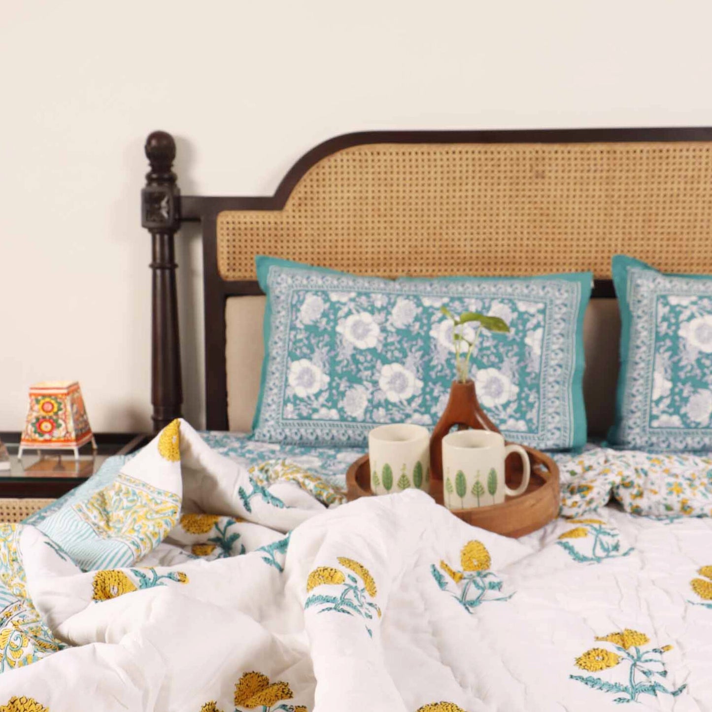 Genda - Handblock Single Bed Quilt