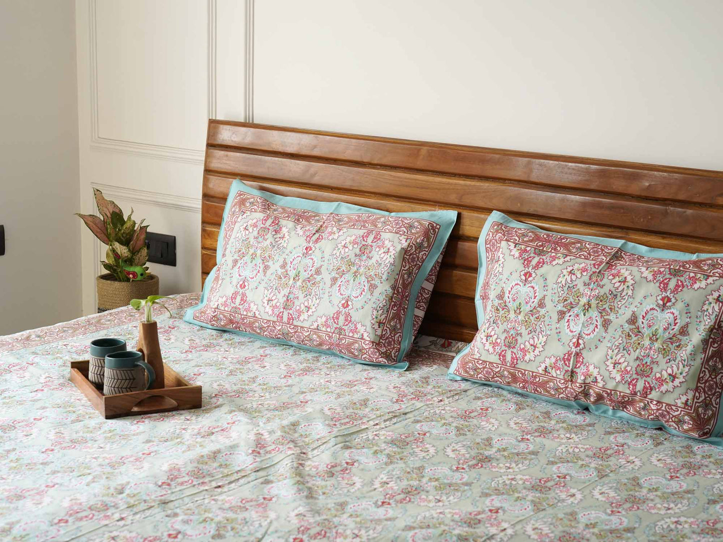 Suzani - Flat I Fitted Bedsheet (108x108 Inches)