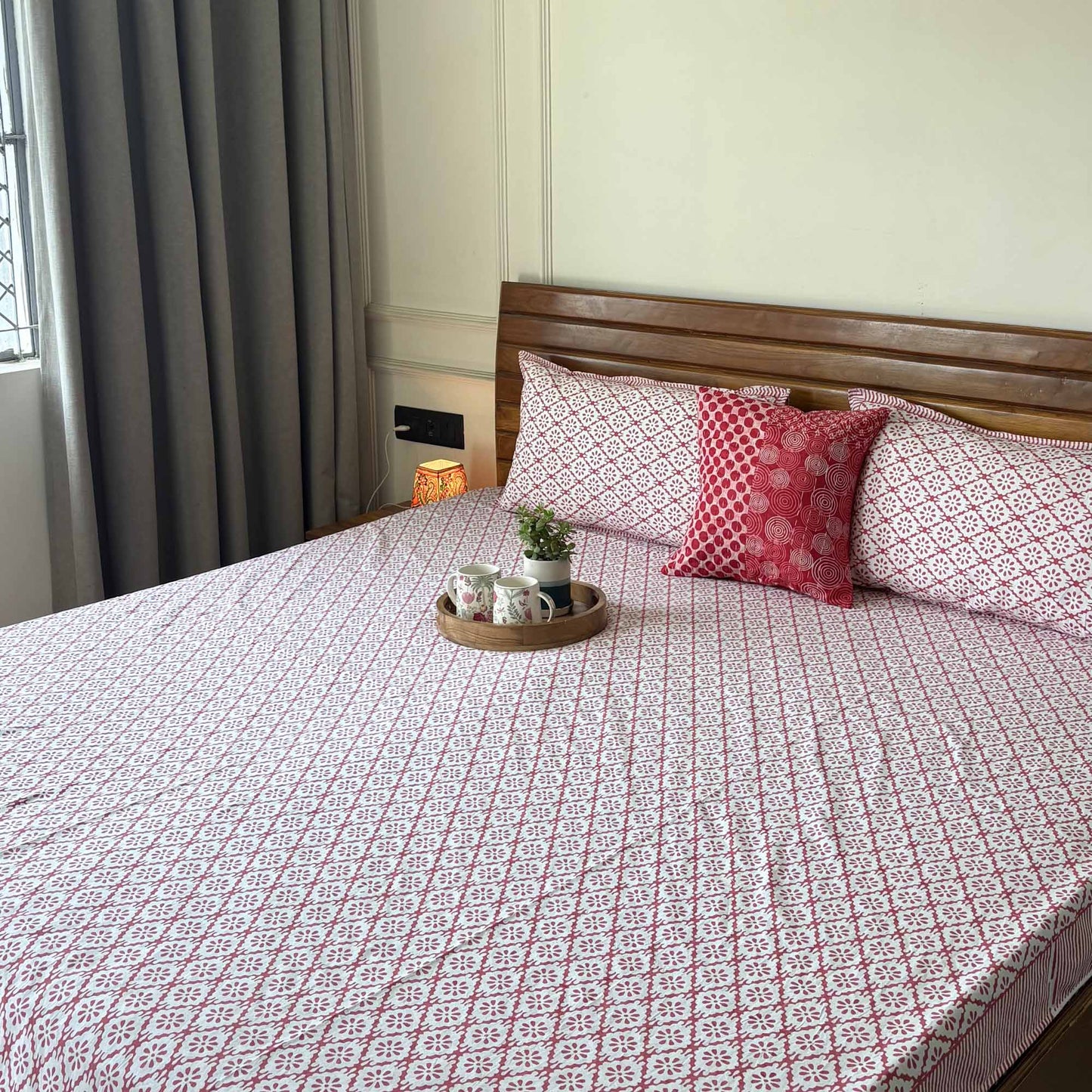 Everyday Classics - Red - Flat I Fitted Bedsheet (90x108 Inches)