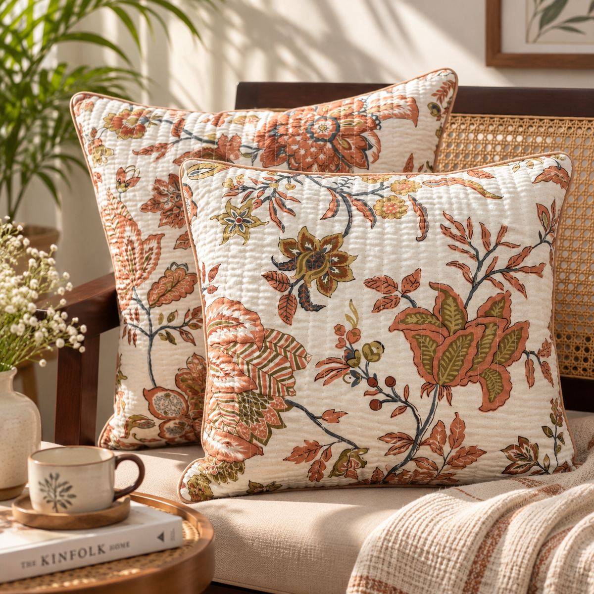 Sunehri - Quilted Cushion Covers