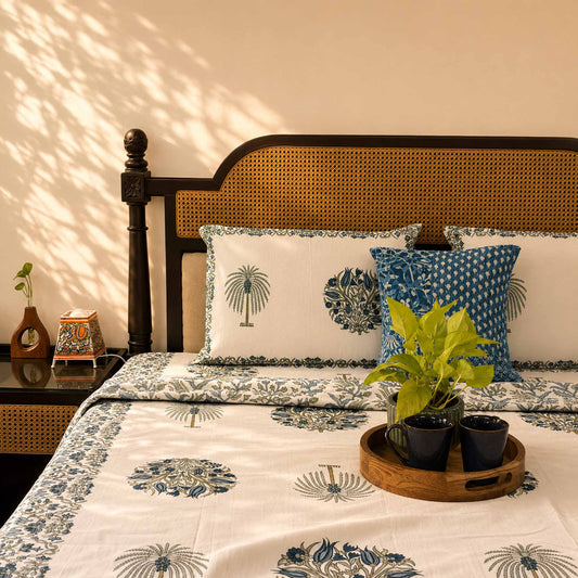 Double Bed Reversible Mul Dohar – Ananta Blue