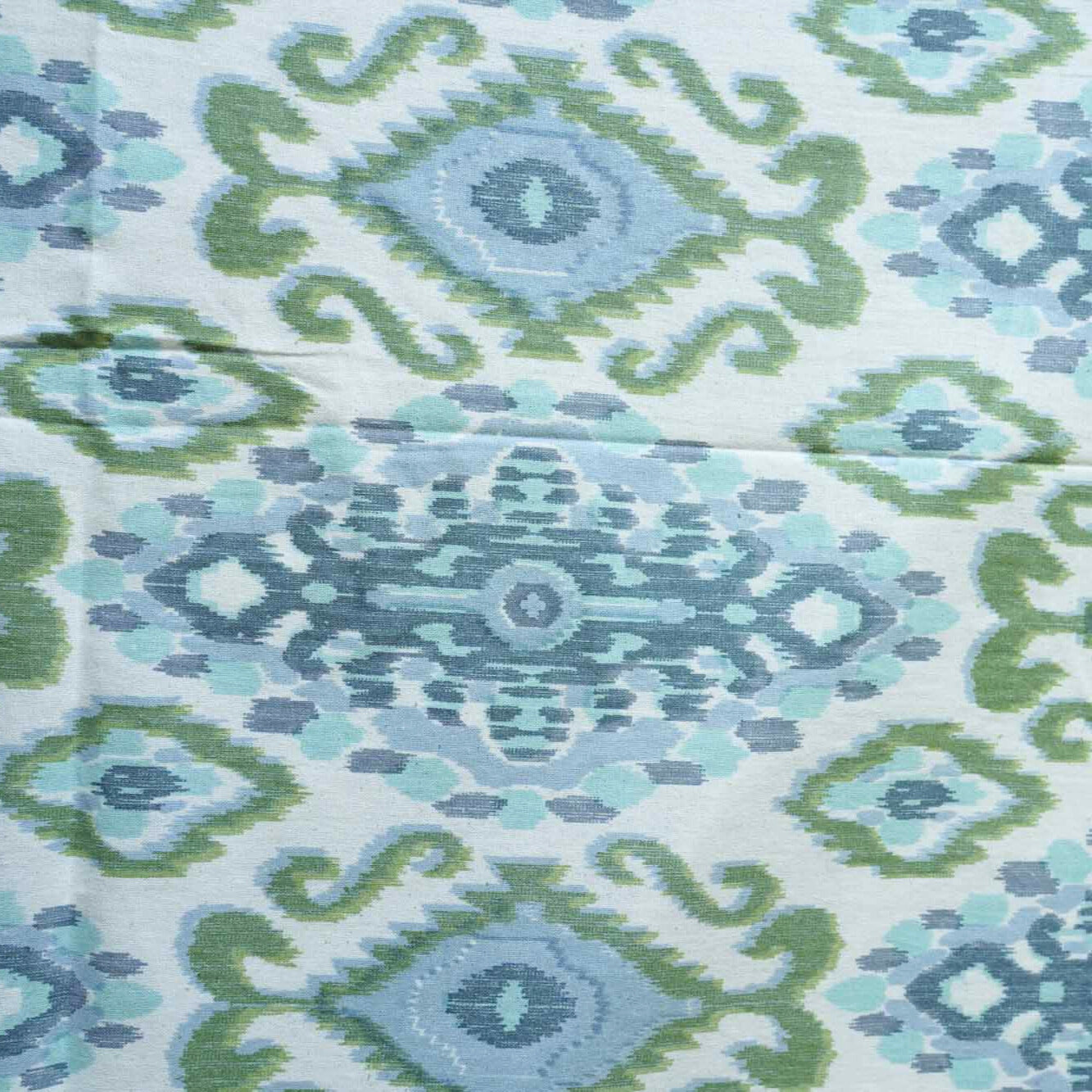 Ikkat - Blue - Flat/Fitted Bedsheet (90x108 Inches)