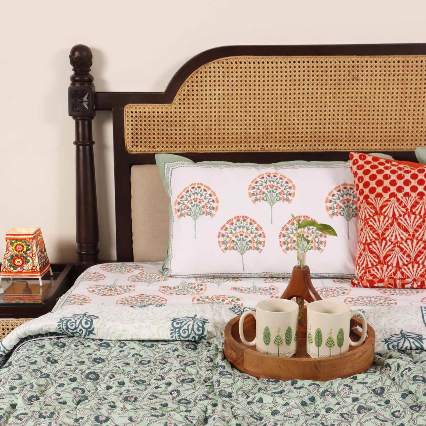 Jugni Green - Single Bed Quilt