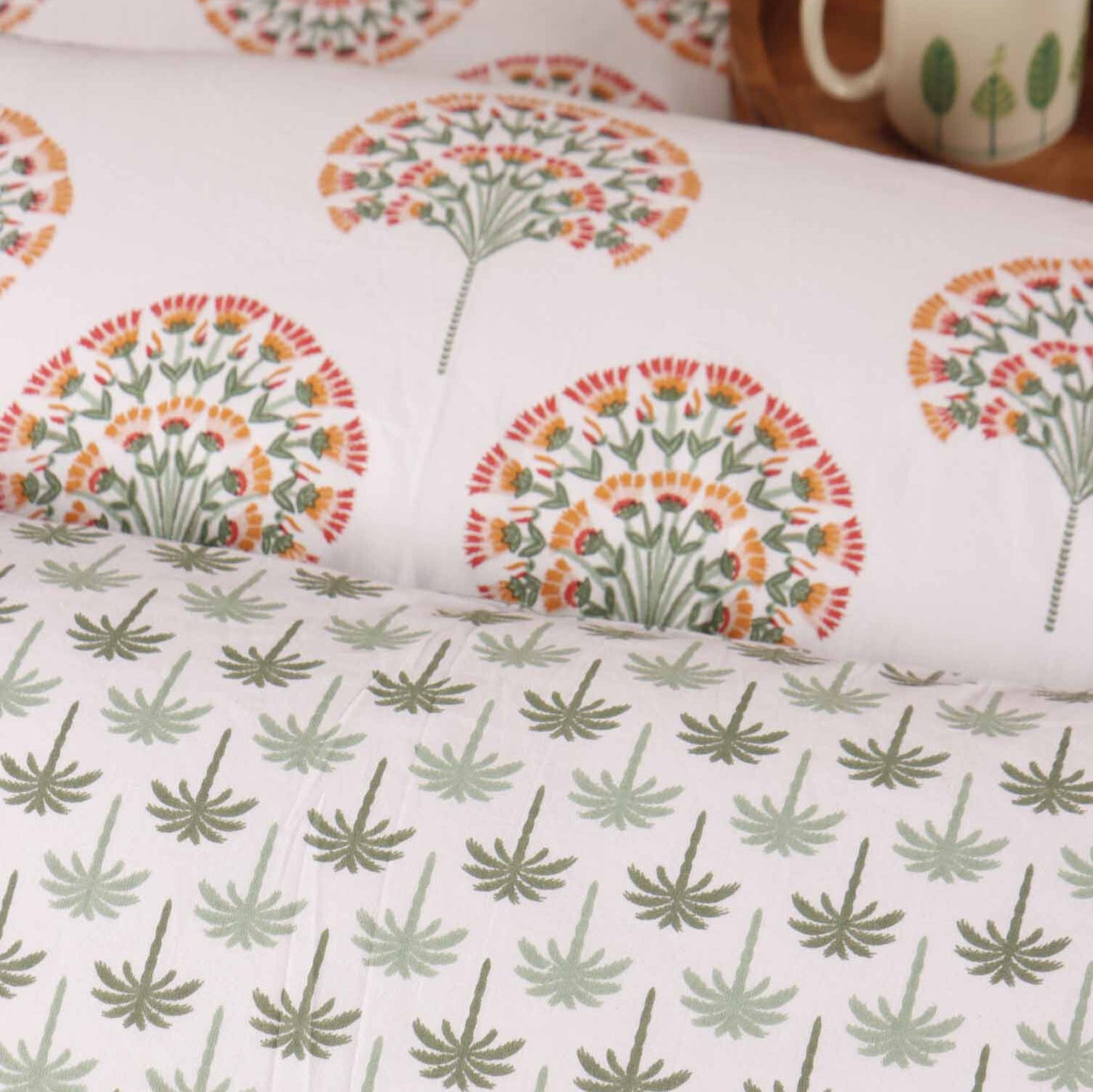 Peacock Green- Flat I Fitted Bedsheet (108x108 Inches)