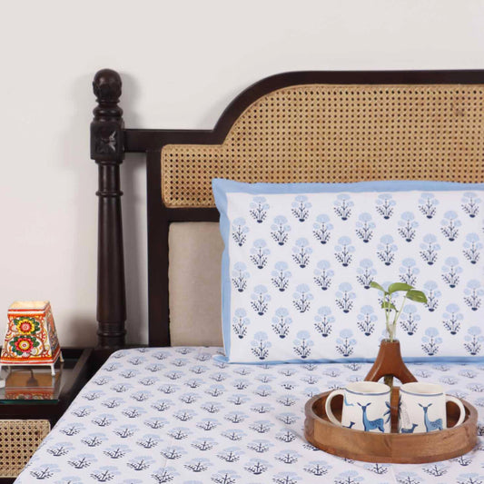 Kamalika Blue - Single Bed Bedsheet (60x90 Inches)