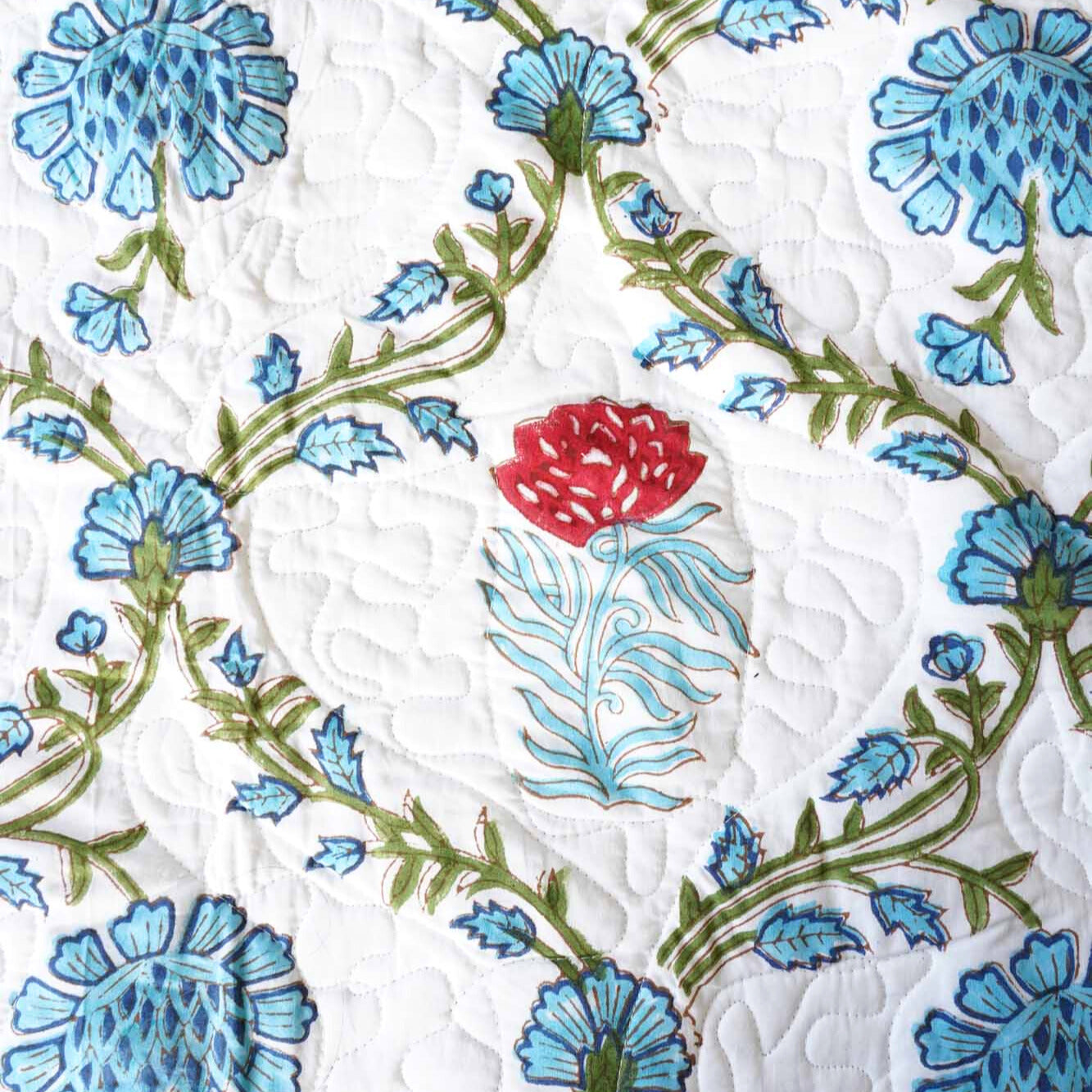 Noor - Quilted and Reversible Handblock Bedcover I Comforter