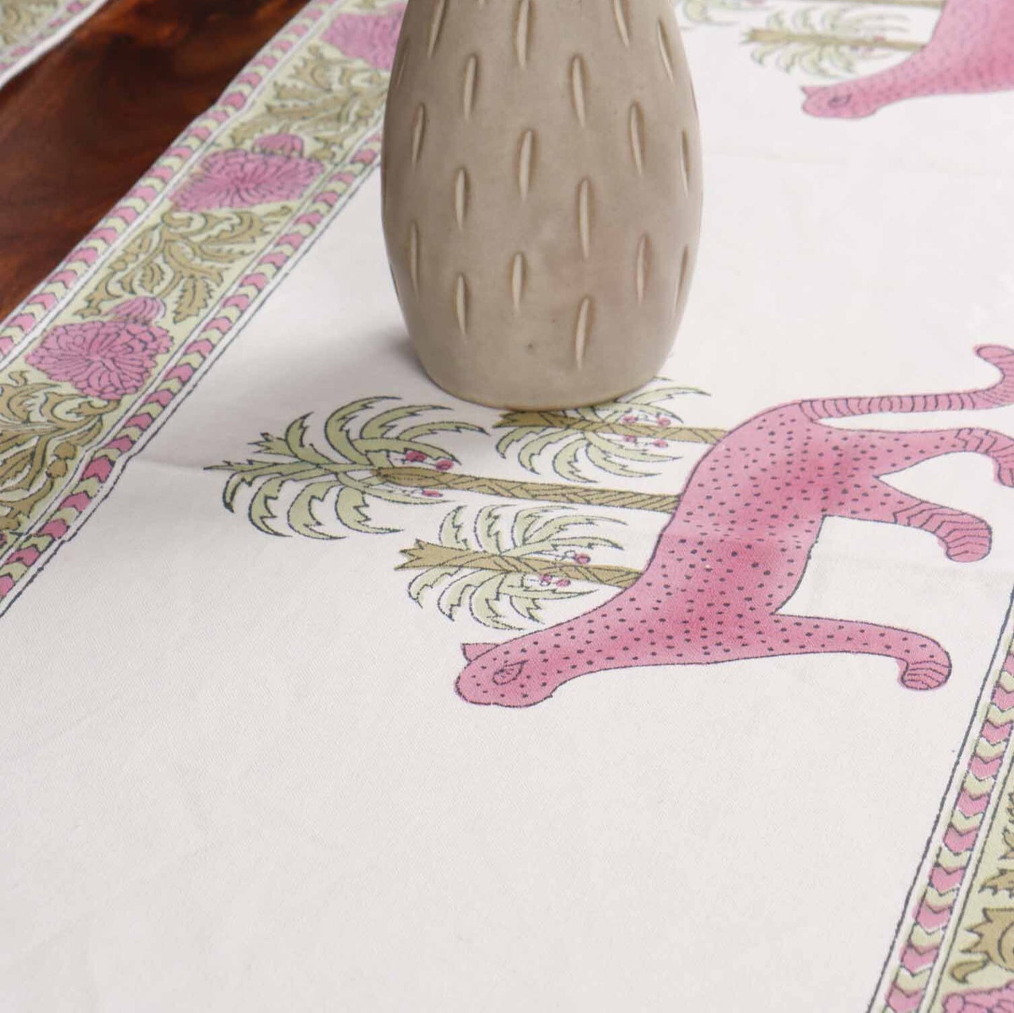 Buy hand block printed cotton table runner