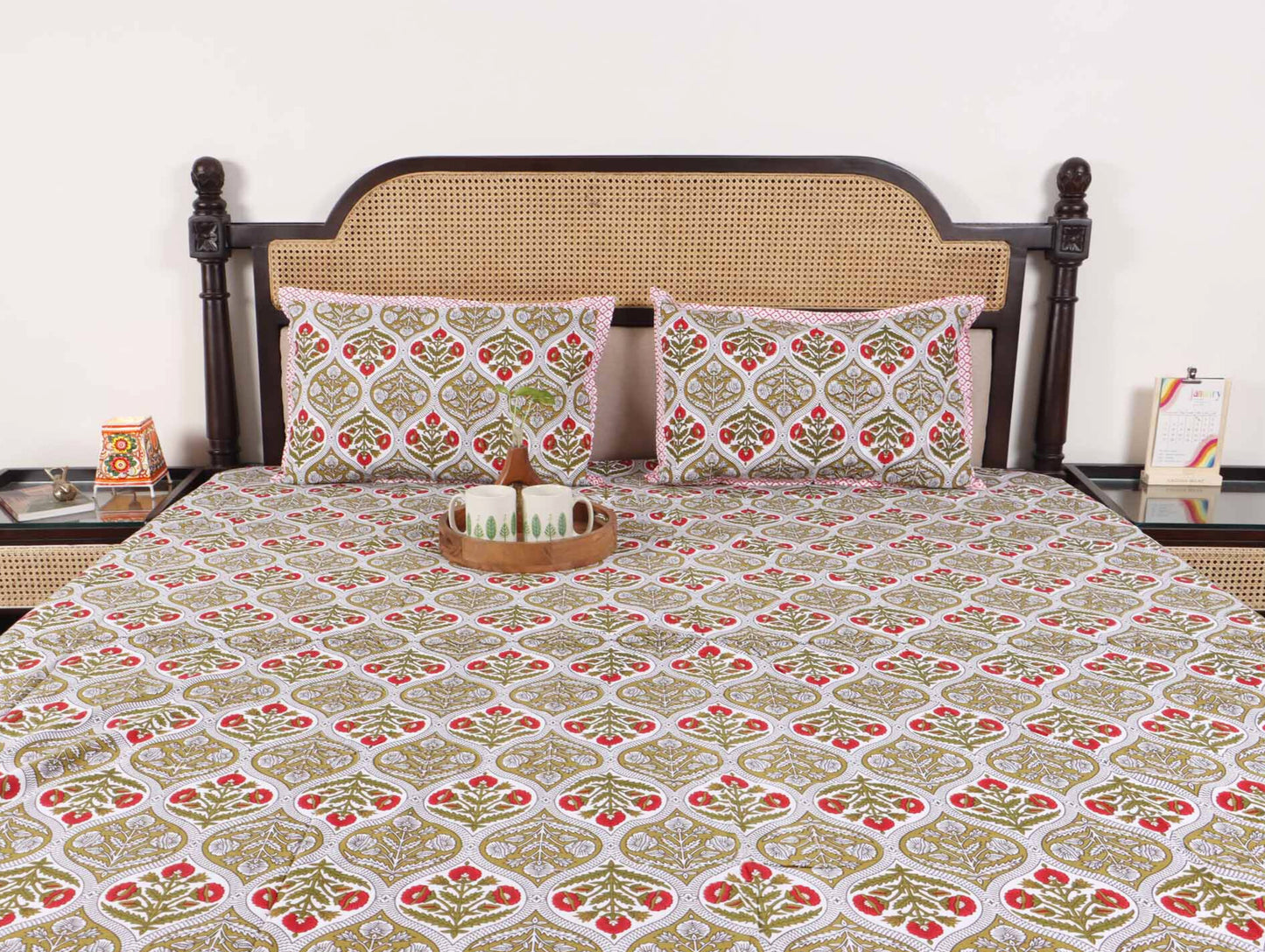 Khushi Brown - Flat I Fitted Bedsheet (108x108 Inches)