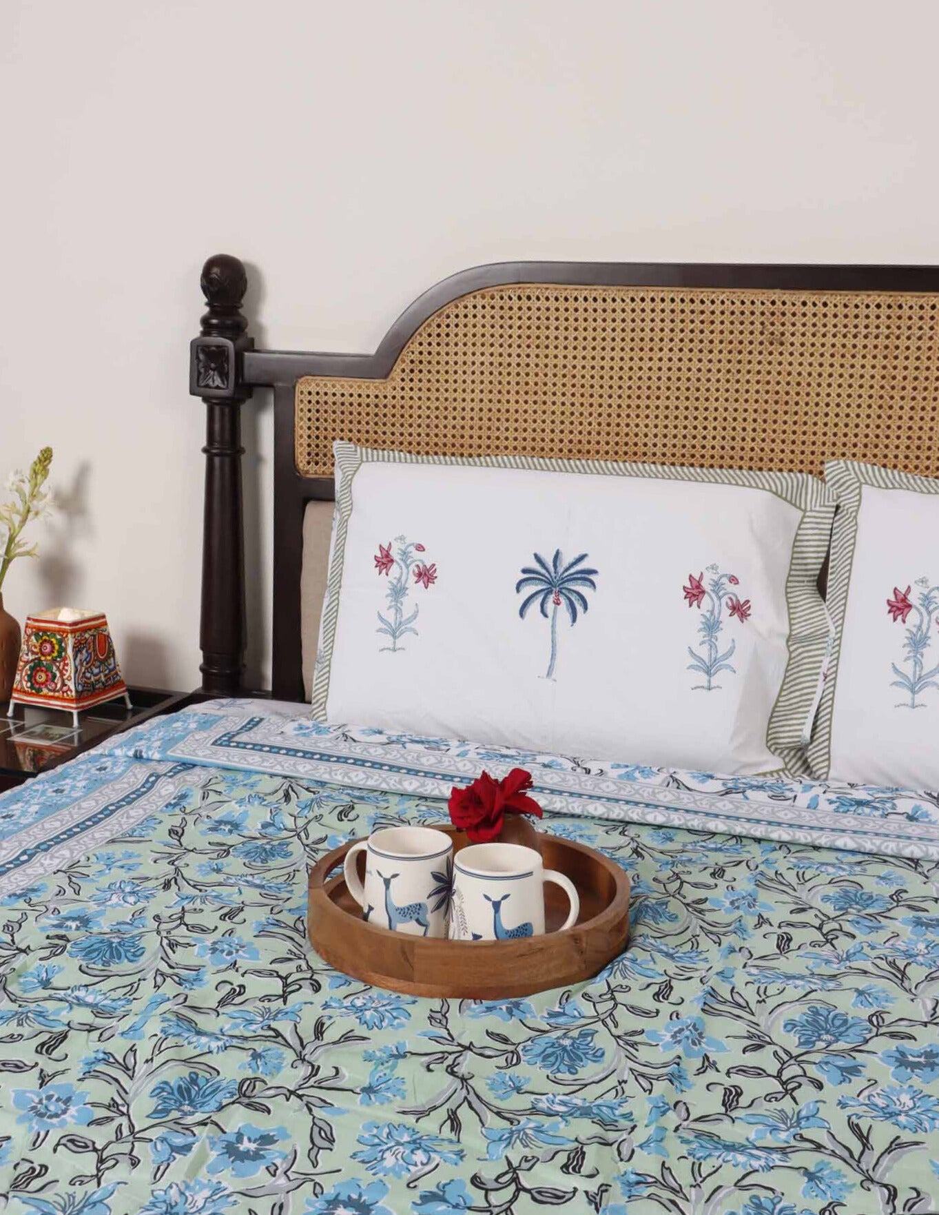 Double Bed Reversible Mul Dohar – Piku Blue