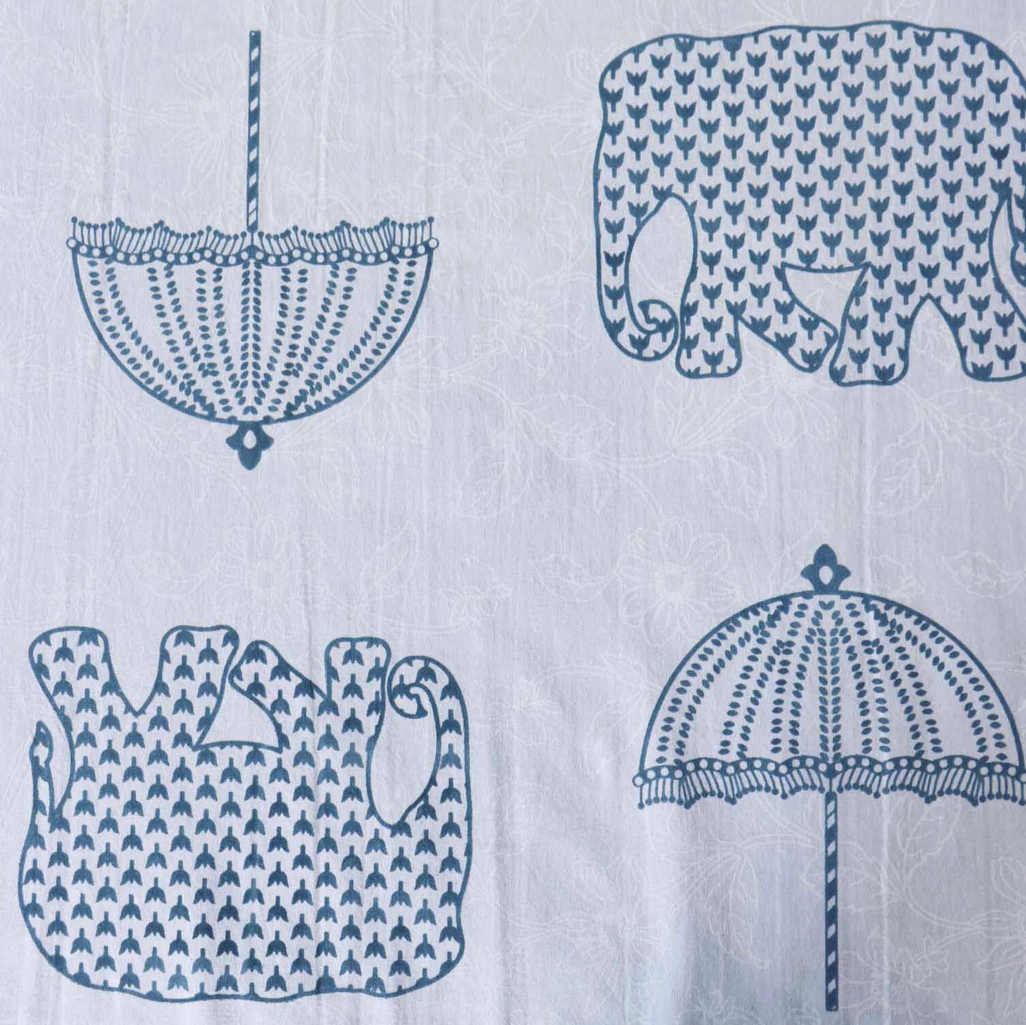 Hathi Chhatri  Flat I Fitted Bedsheet (90x108 Inches)