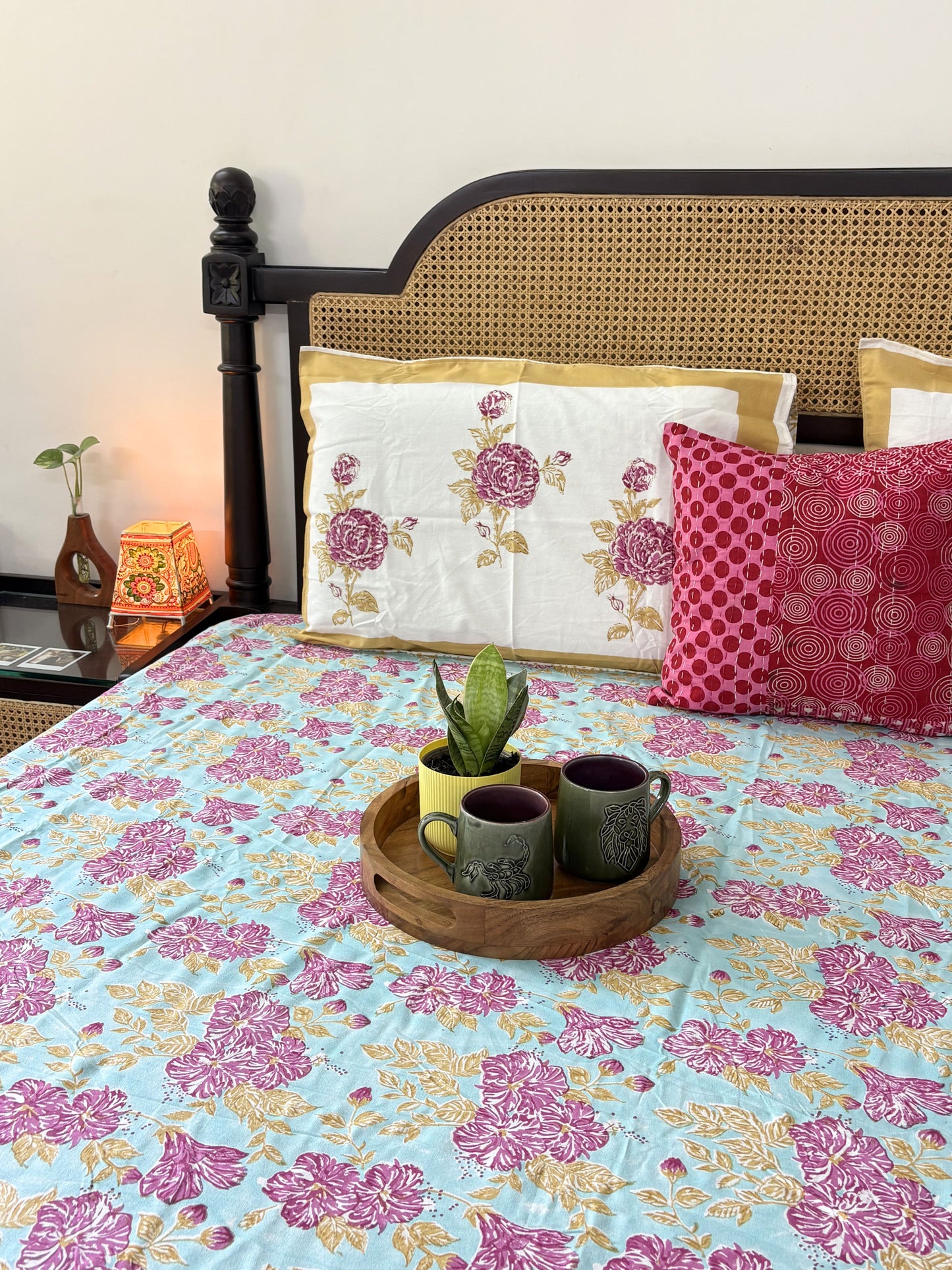 Ruhi - Hand block Bedsheet (108x108 Inches)