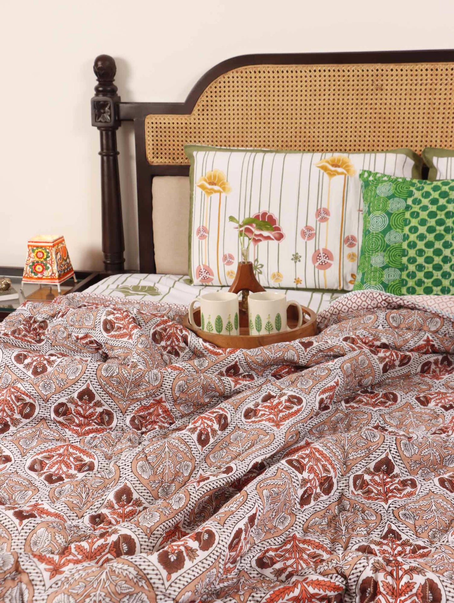 Khushi Brown - Single I Double Bed Razai I Comforter