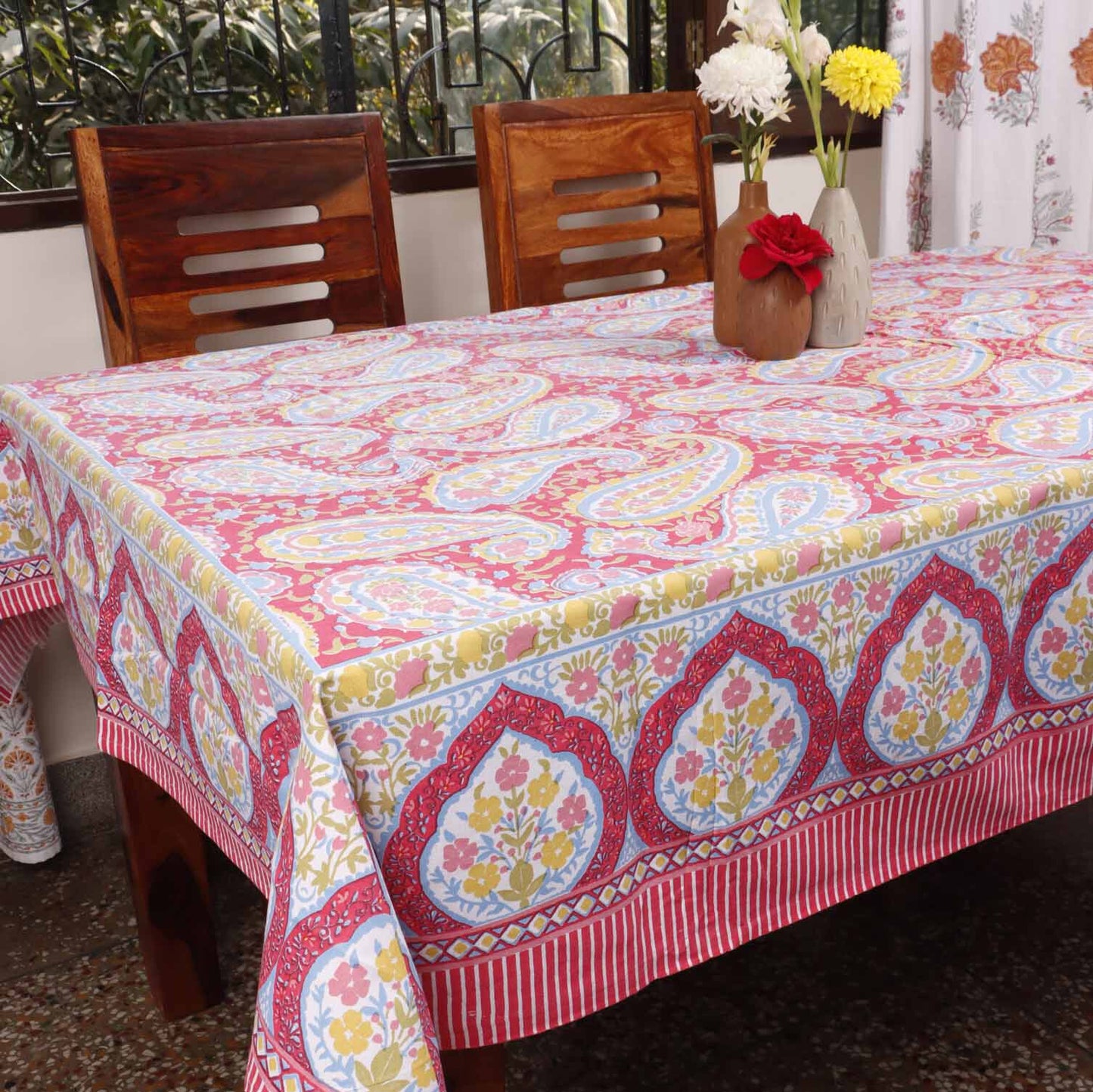 Gulabi - Six seater Dining Table Cover