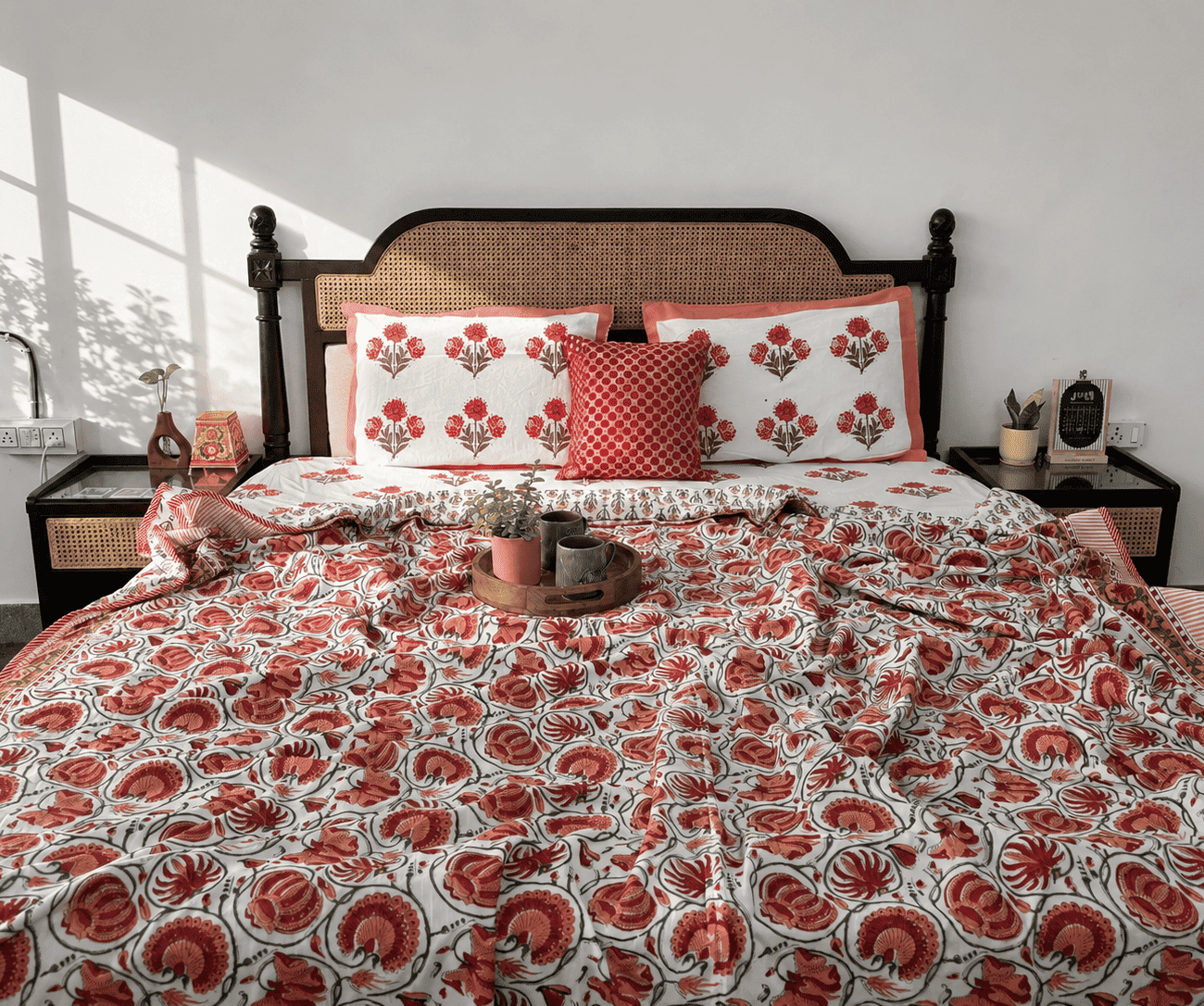 Double Bed Block Print Reversible Mul Dohar – Ilahi