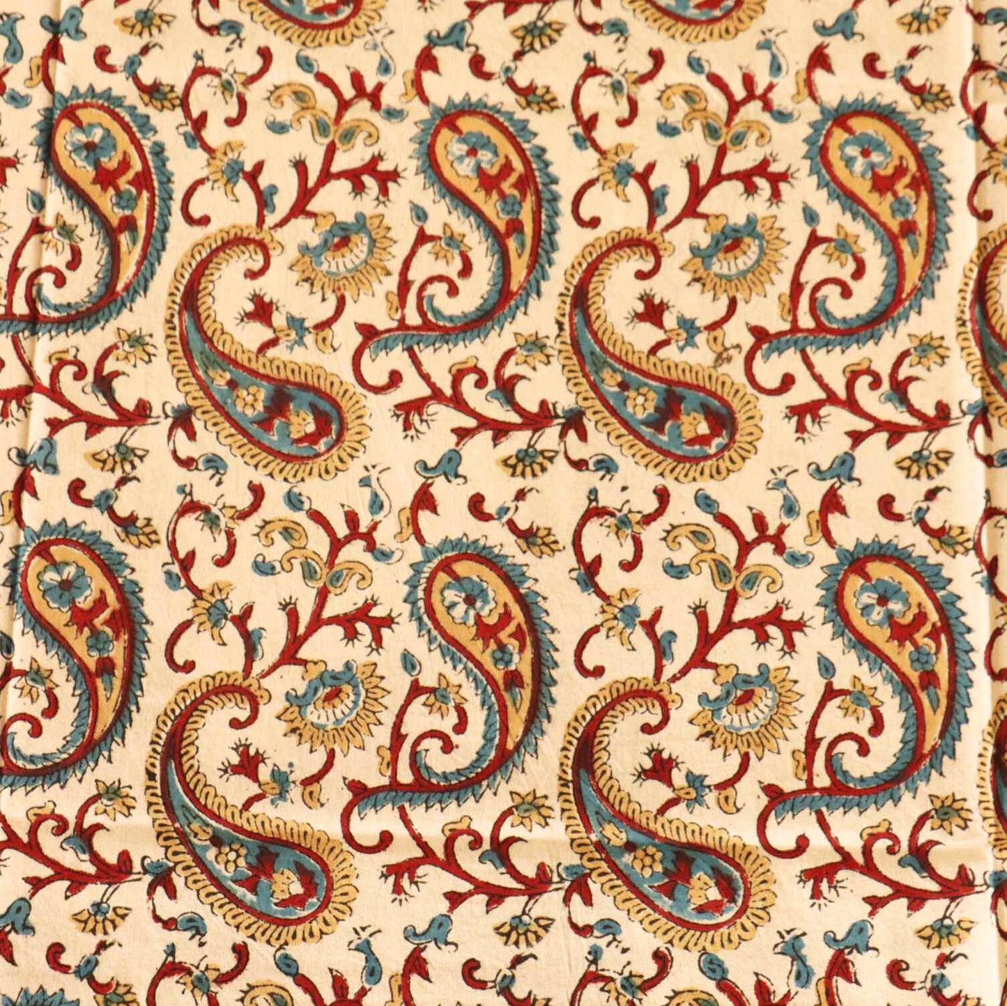 Kalamkari Paisley - Hand Block Single Bed Bedsheet (60x90 Inches)
