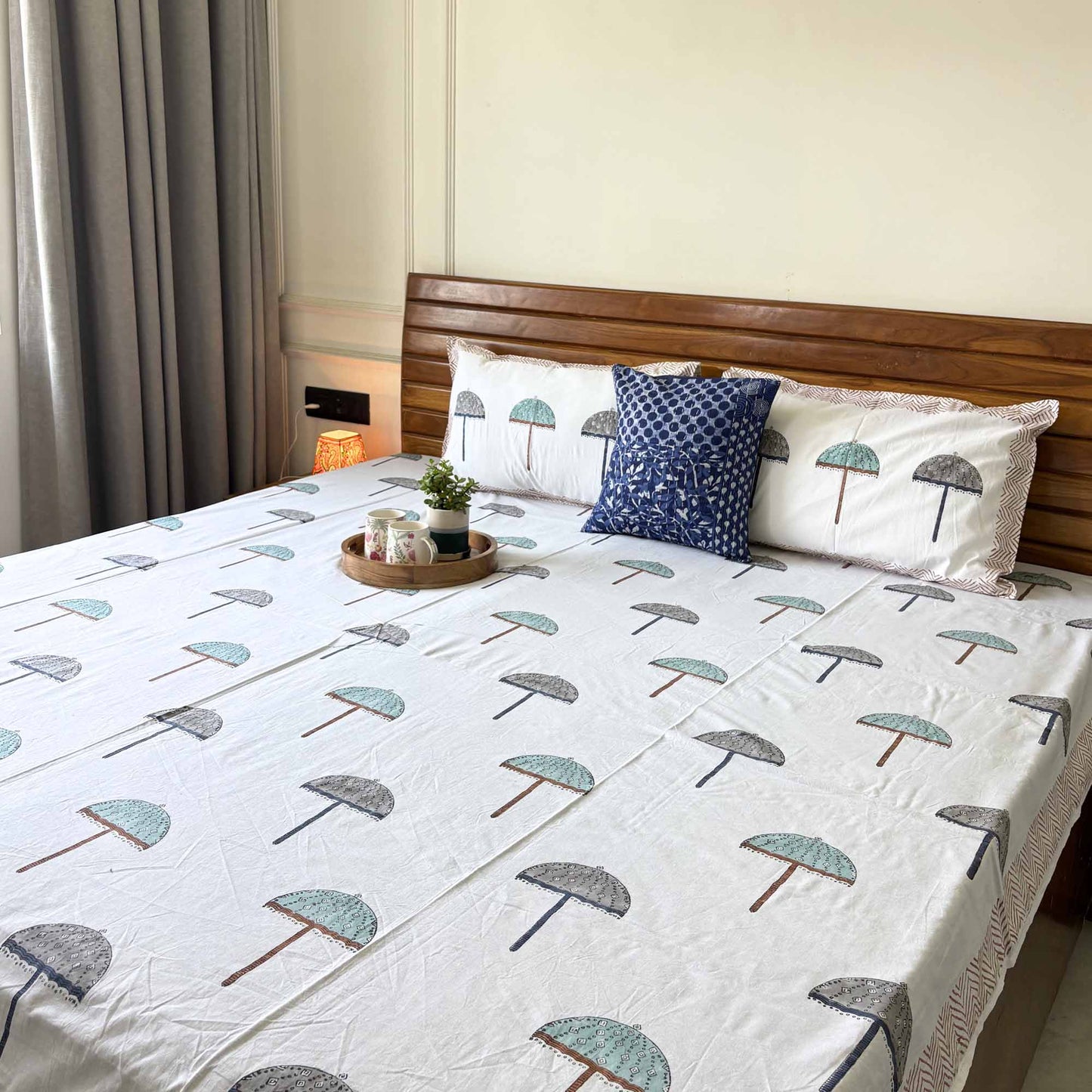 Buy block print cotton bedsheet online India