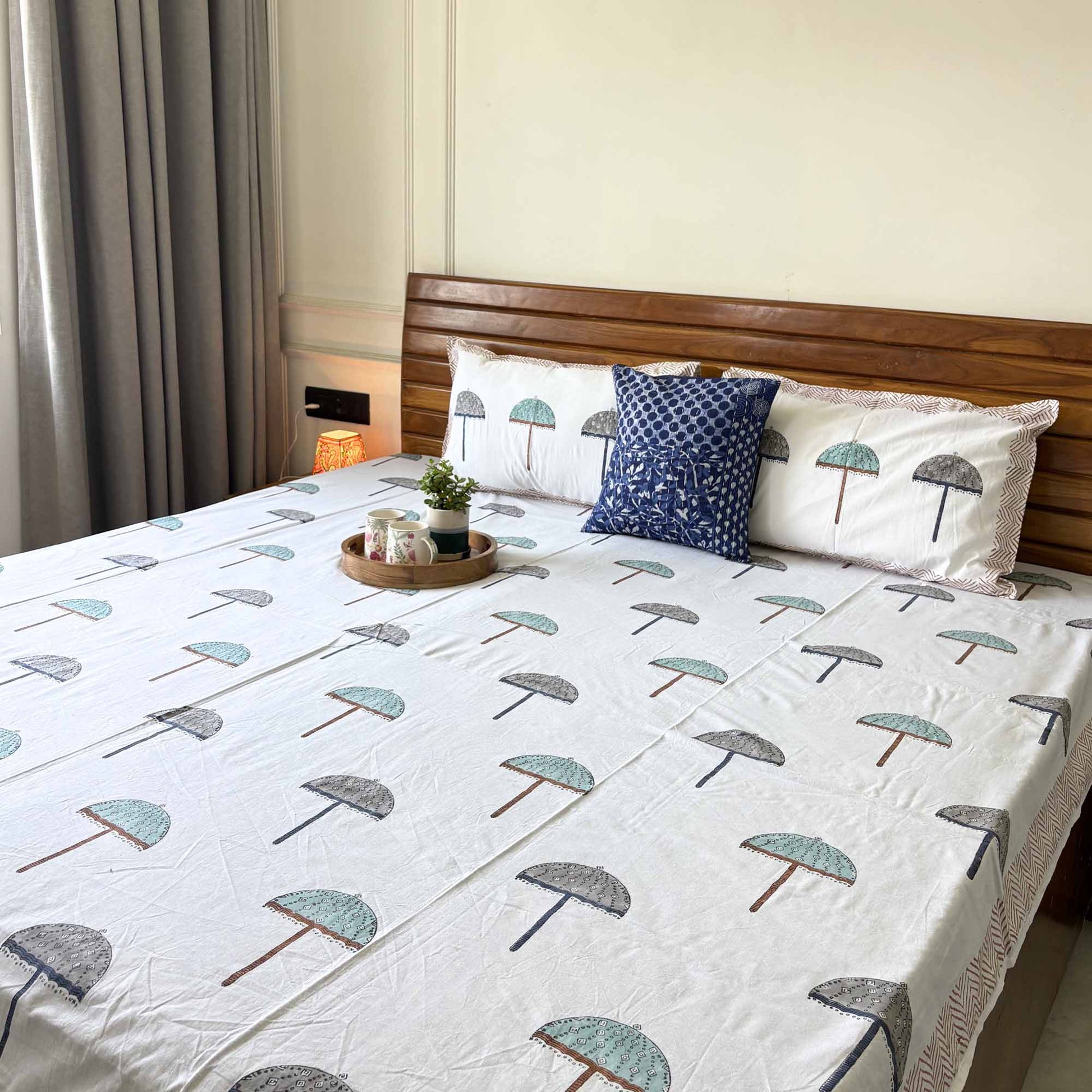 Buy block print cotton bedsheet online India