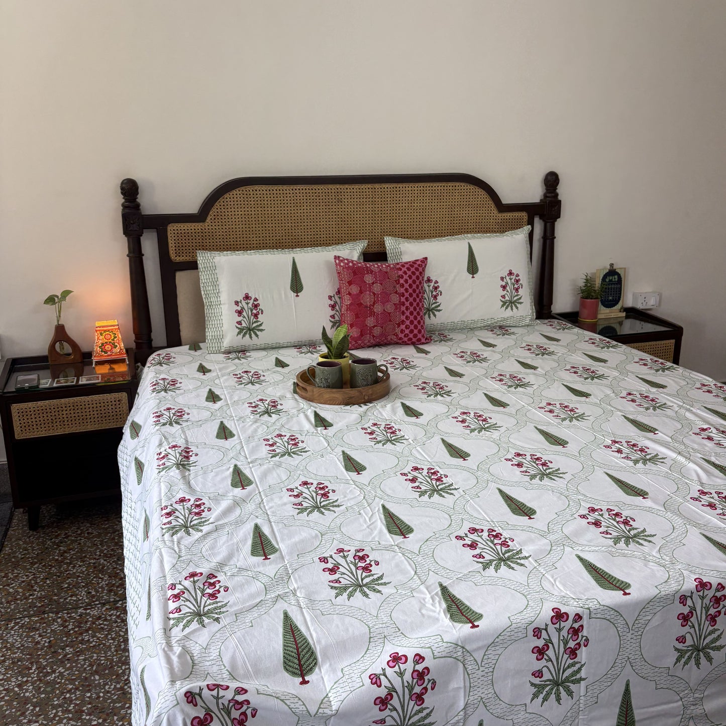 Nazakat Pink - Flat I Fitted Bedsheet (108x108 Inches)