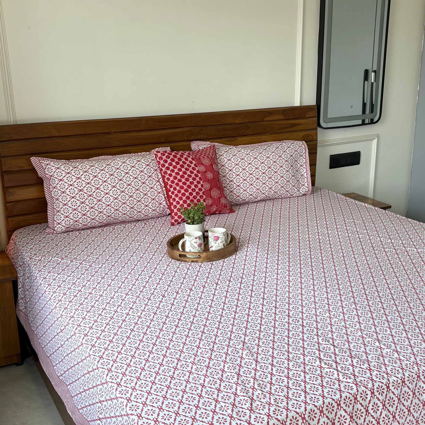 Everyday Classics - Red - Flat I Fitted Bedsheet (90x108 Inches)