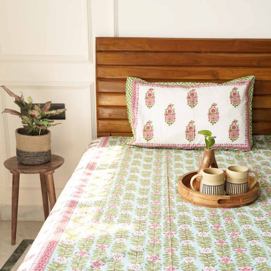Anarkali - Green - Single bed Bedsheet (60x90 Inches)