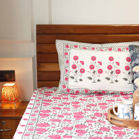 Fortune of Roses – Flat I Fitted Bedsheet (90x108 Inches)