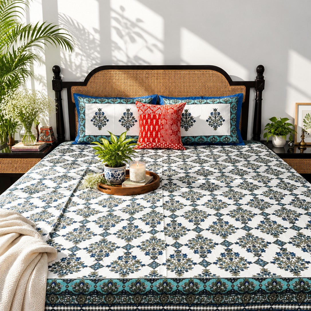Muskan Blue - (120 x 120 Inches)