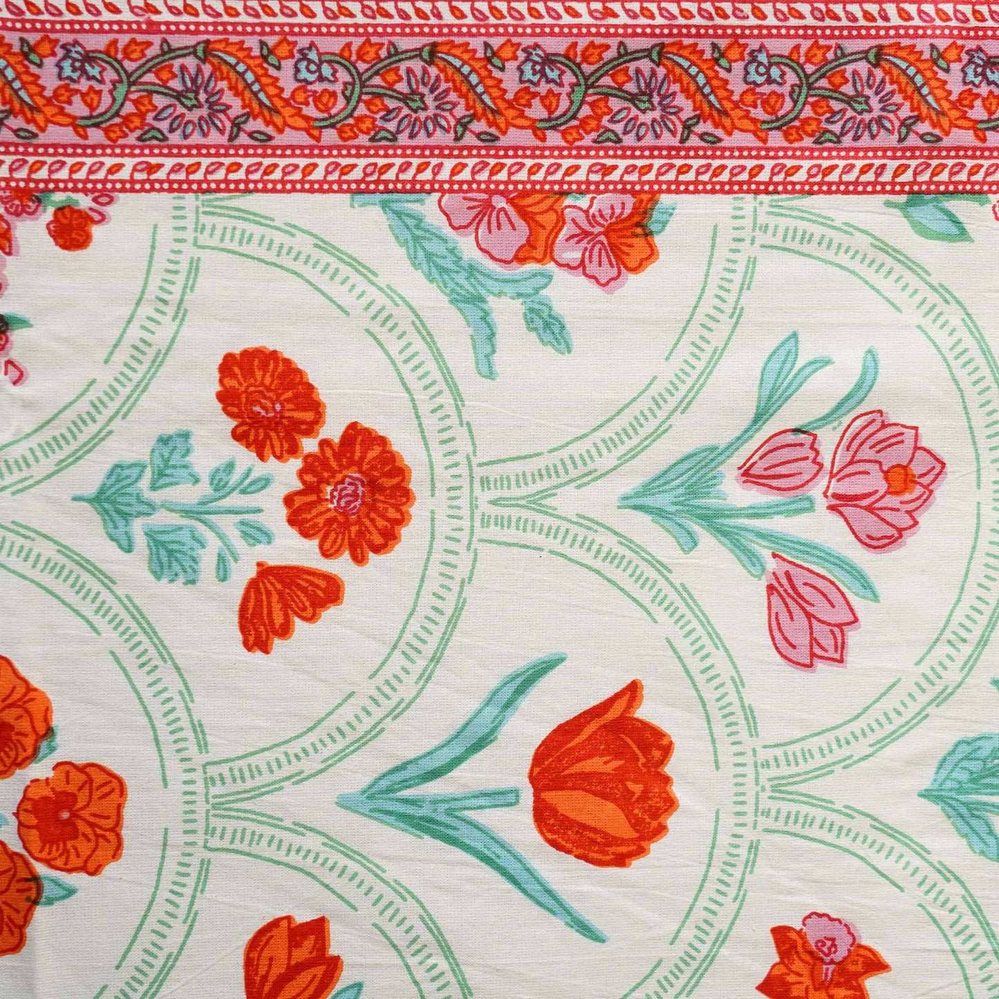 Ambarsariya - Red - Single bed bedsheet (60x90 Inches)