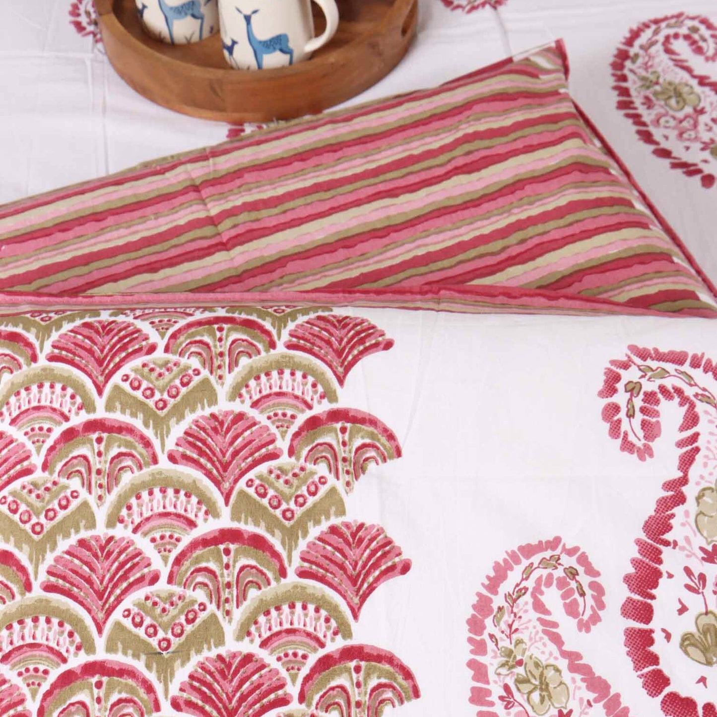 Ruhaani Maroon - Flat I Fitted Bedsheet (108x108 Inches)