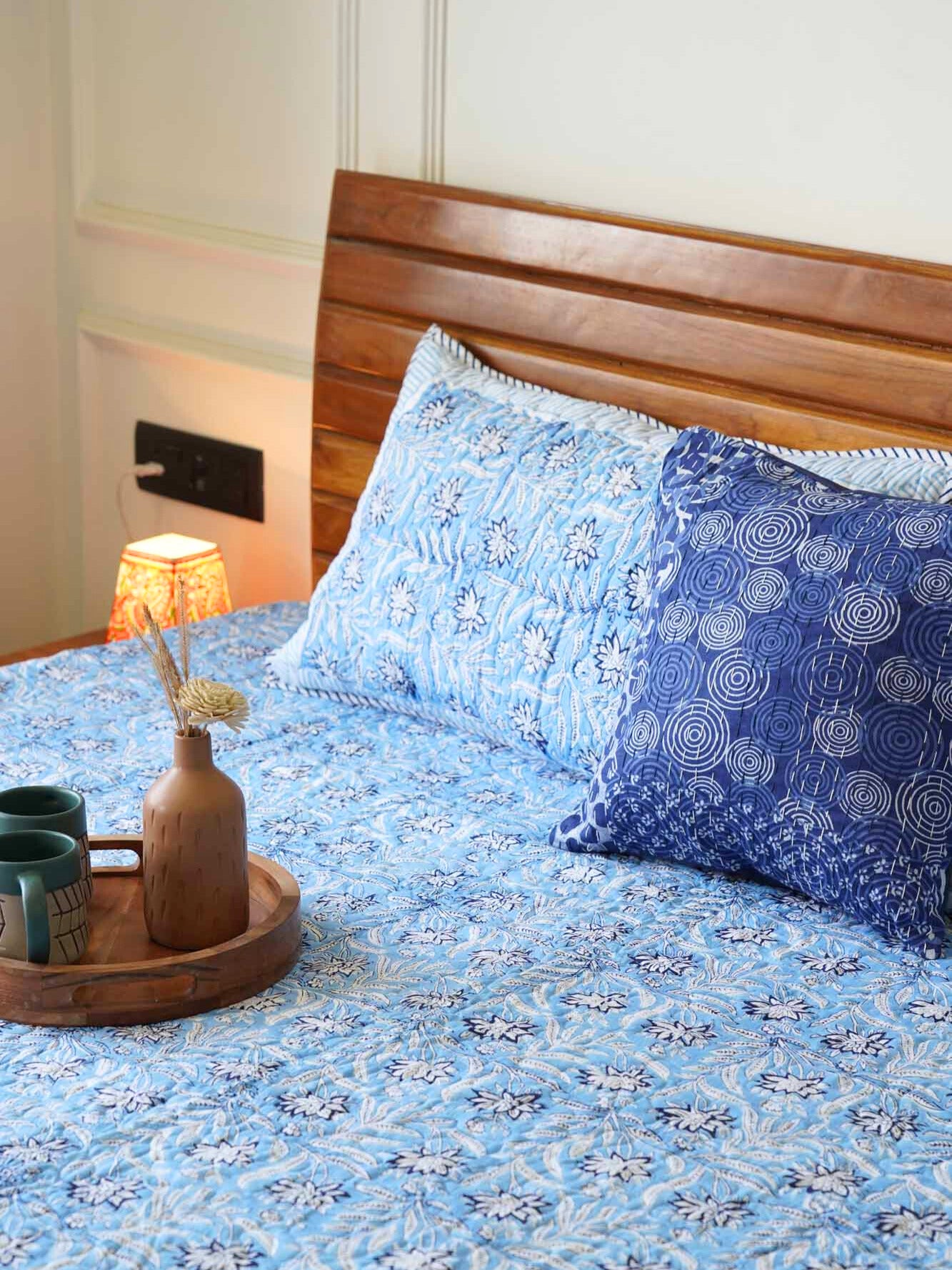 Aparajita - Quilted and Reversible Handblock Bedcover I Comforter