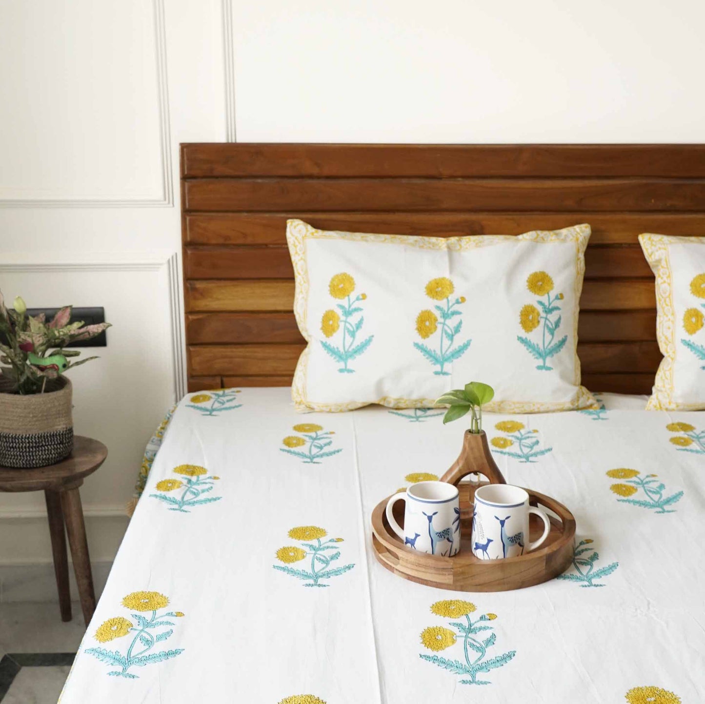 Genda - Handblock Bedsheet (100x108 Inches)