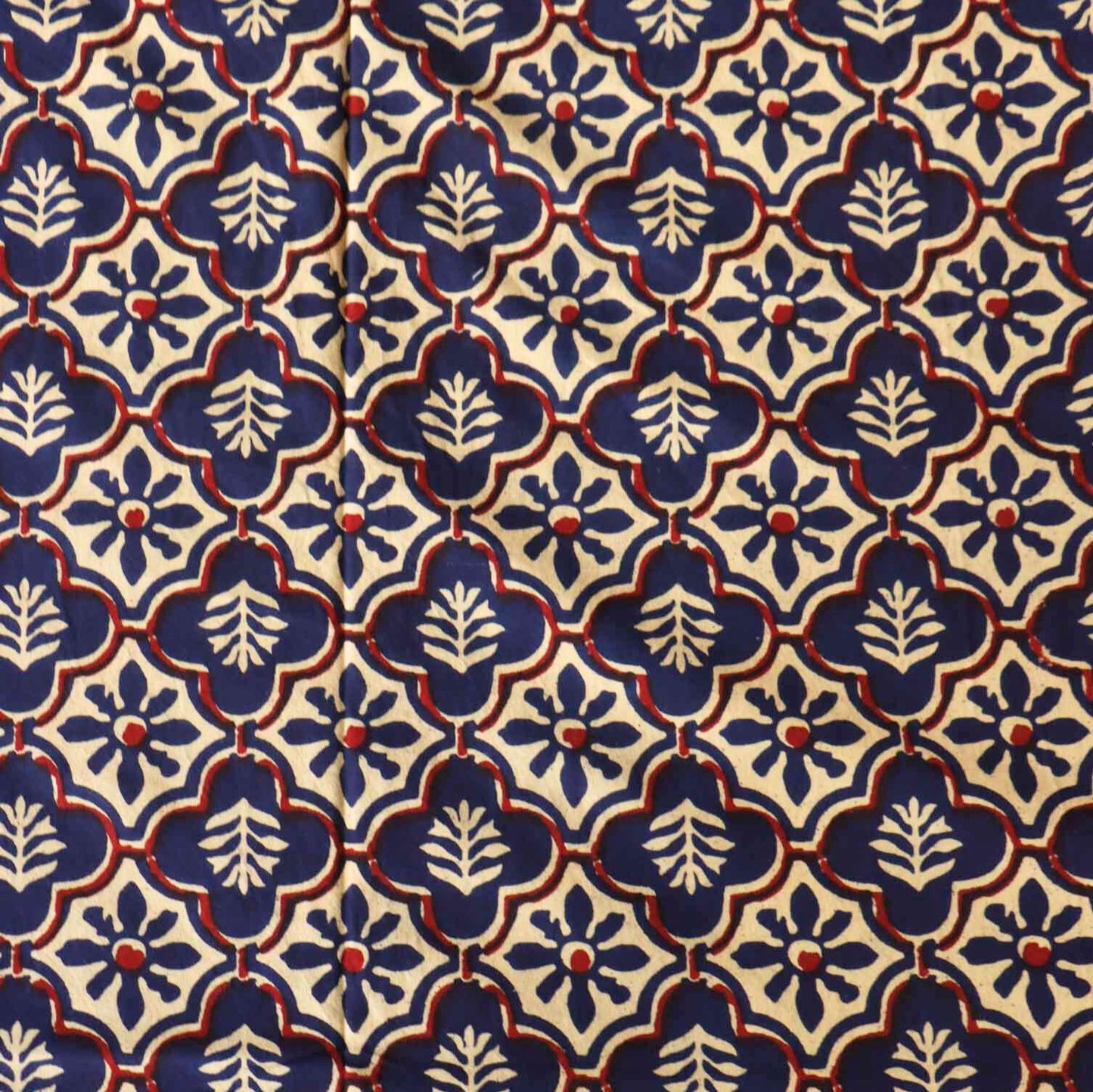 Kalamkari Jharoka Blue  Flat I Fitted Bedsheet (90x108 Inches)