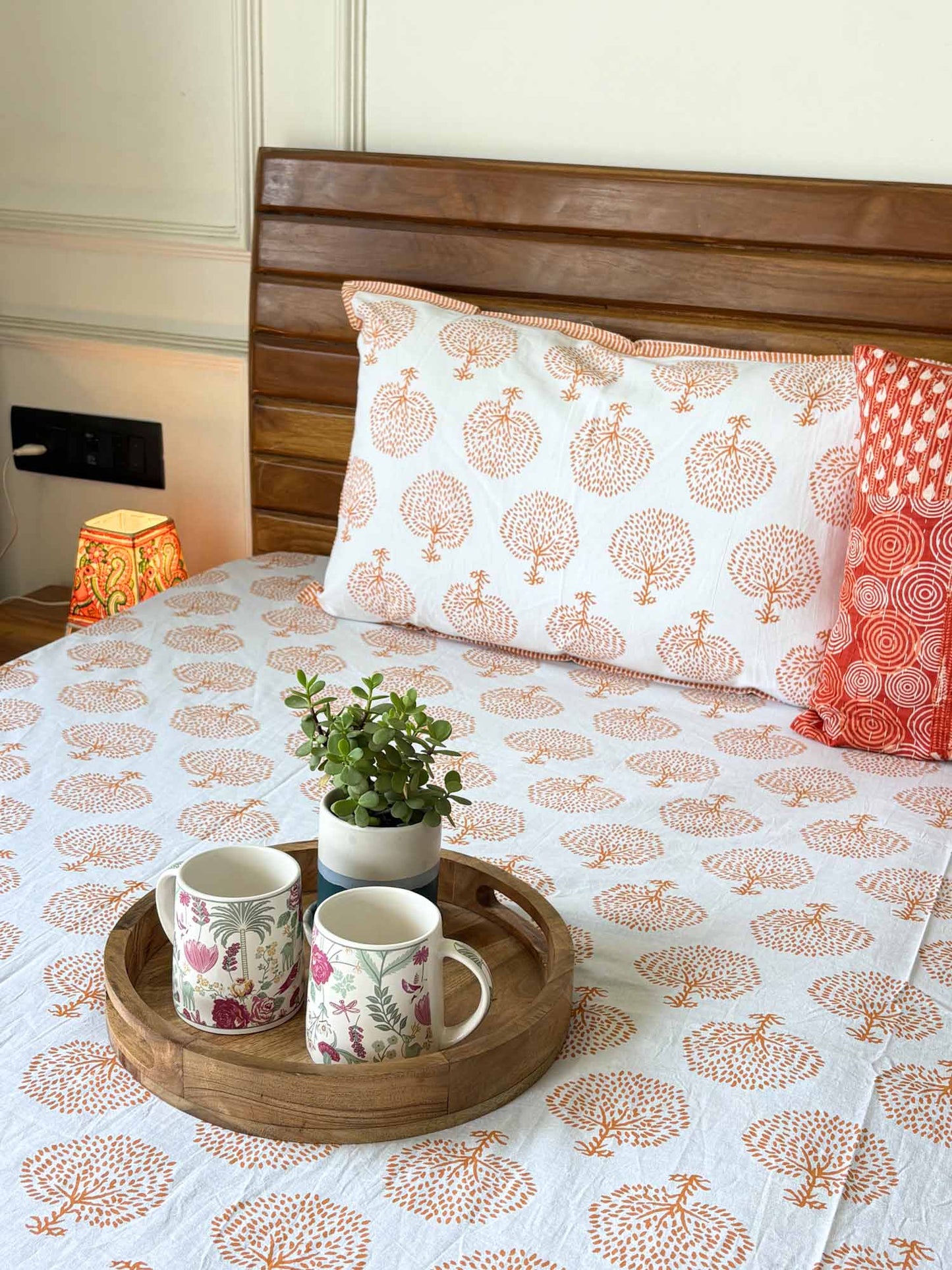 Everyday Classics - Orange - Flat I Fitted Bedsheet (90x108 Inches)