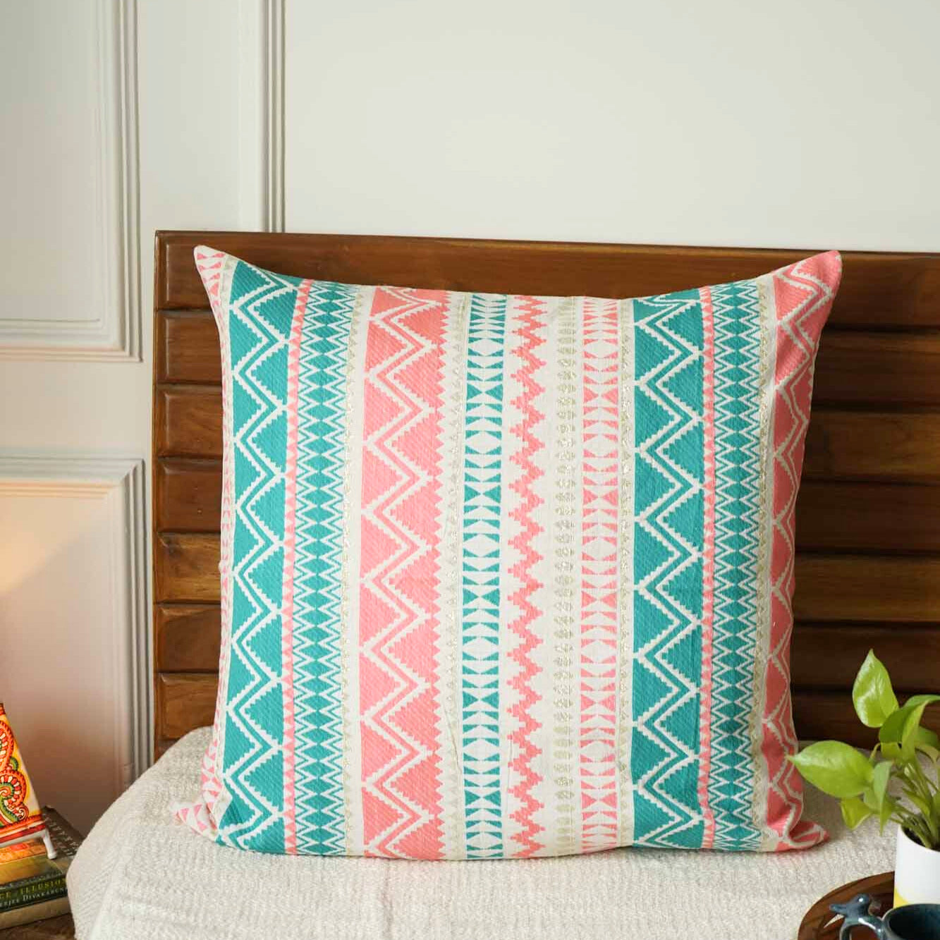 Rainbow Rapsody Jacquard Cushion Cover