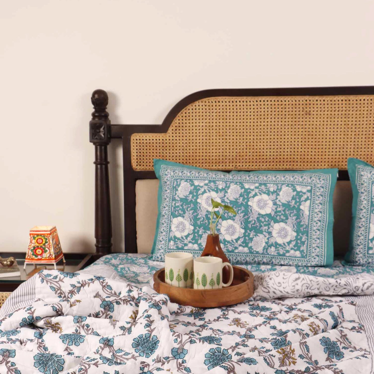 Khushamadeed Blue - Single Bed Quilt