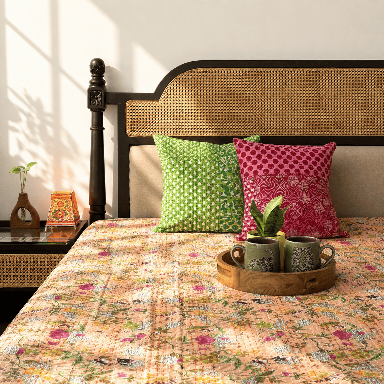 Block print home decor bedsheets for stylish home decor items in India