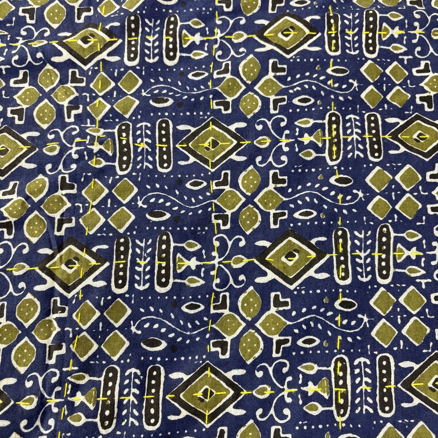 Ajrakh Blue - Kantha stitch Bedcover (90x108)