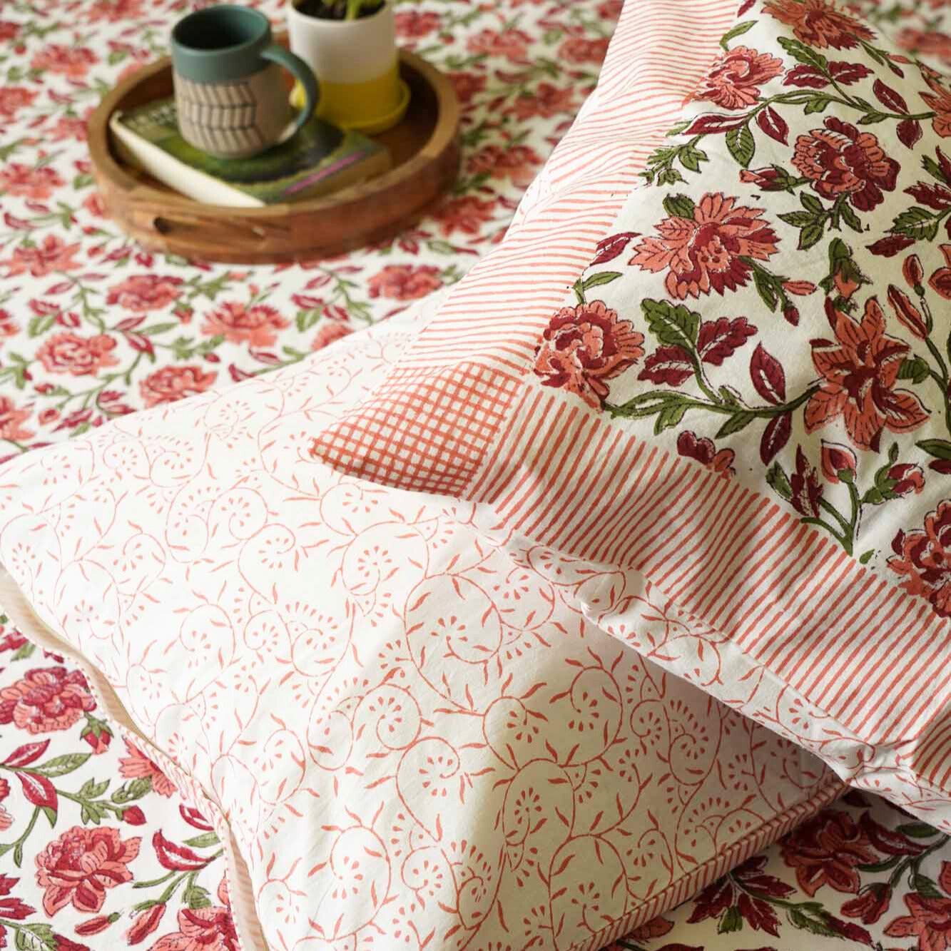 Gudhal - Hand block Bedsheet (100x108 Inches)