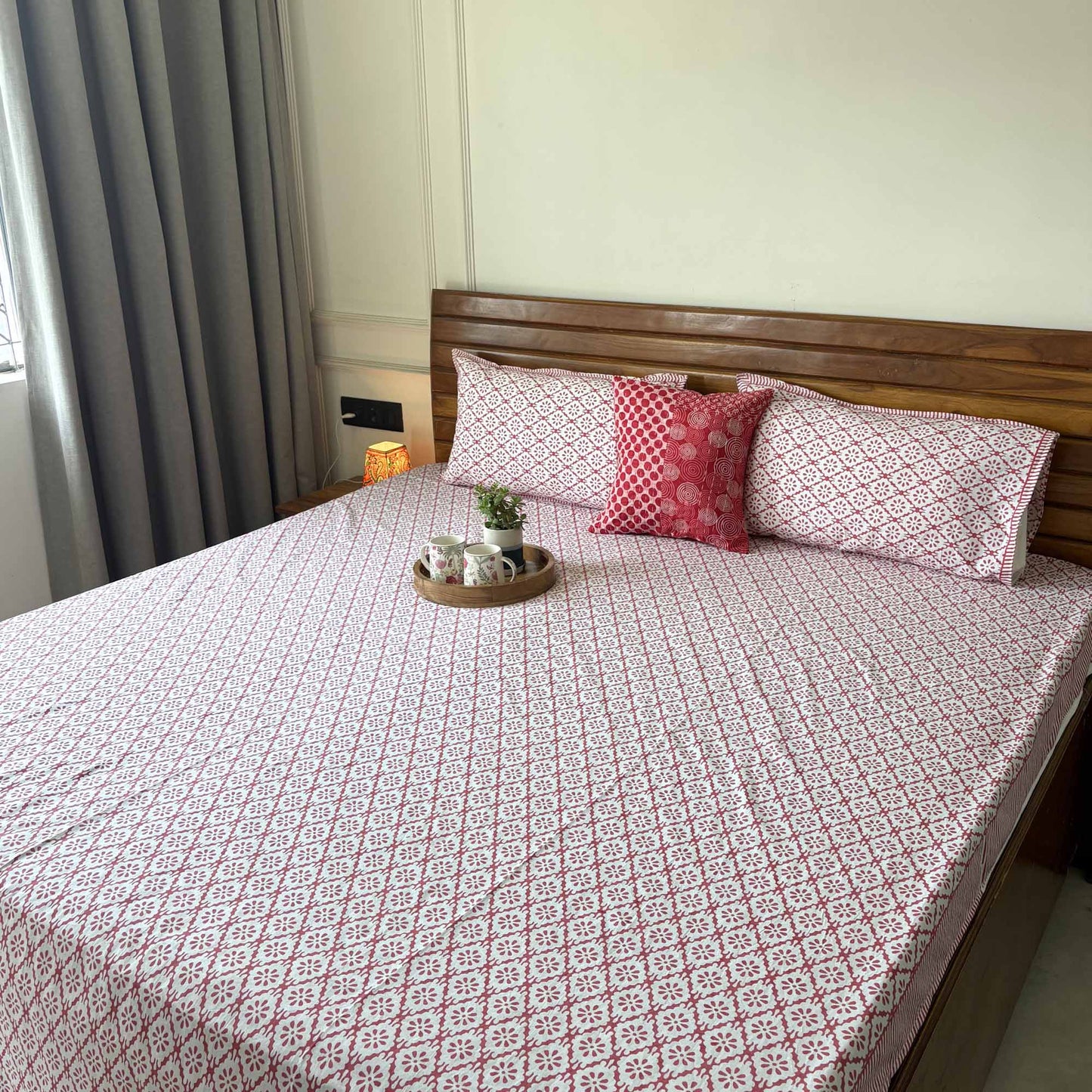 Everyday Classics - Red - Flat I Fitted Bedsheet (90x108 Inches)