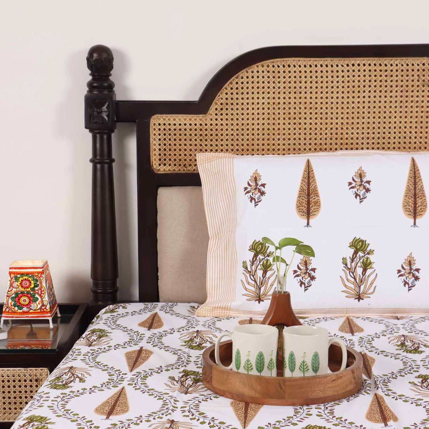 Khushamadeed Brown - Single Bed Bedsheet (60x90 Inches)