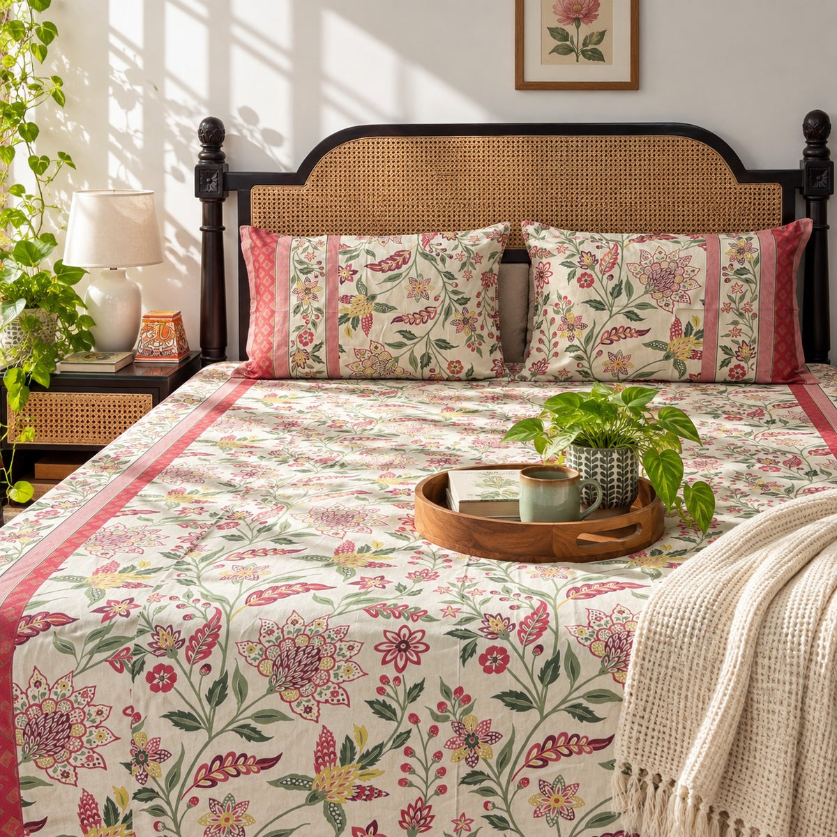 Festive Gold Edition - Red Bedsheet (108x108 Inches)