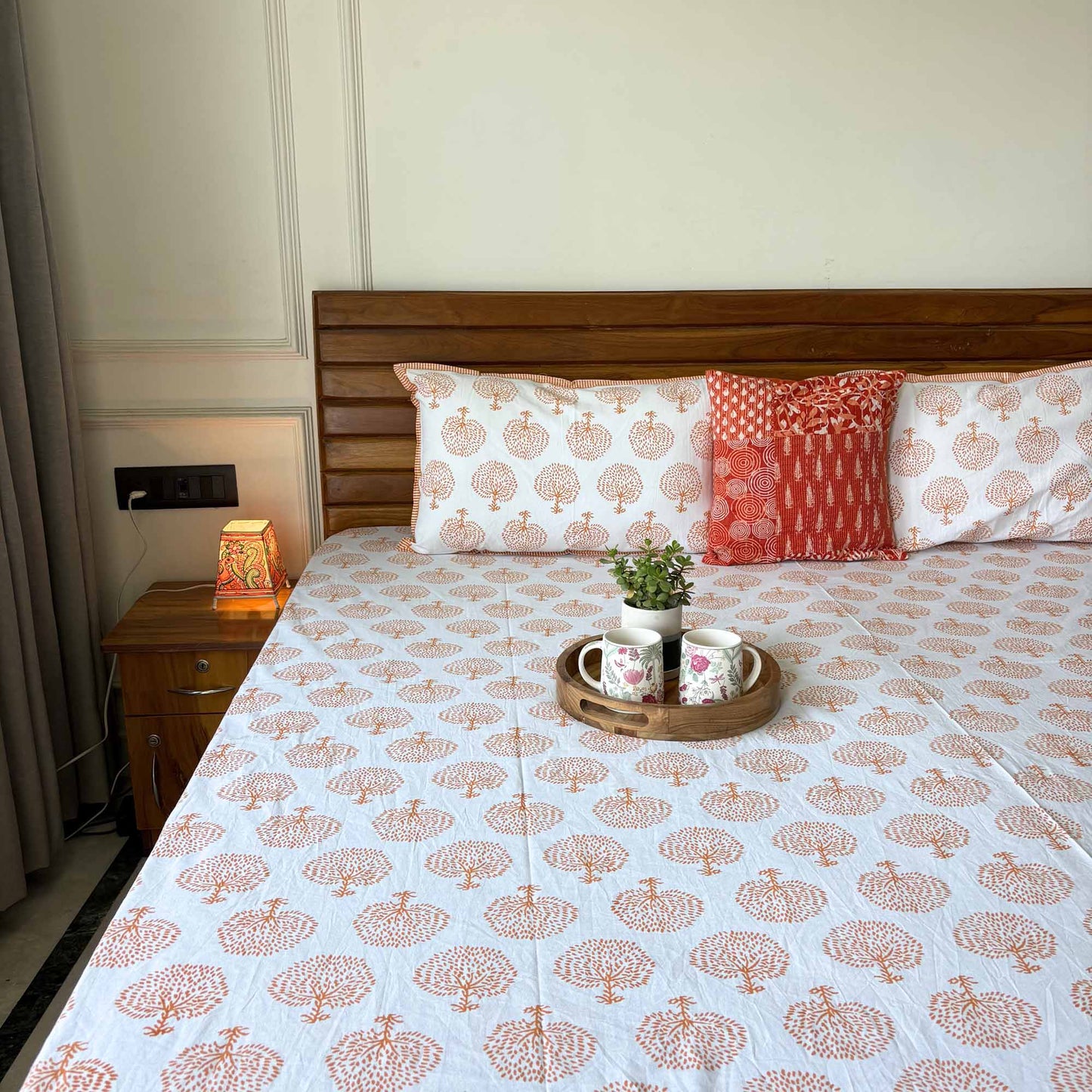 Everyday Classics - Orange - Flat I Fitted Bedsheet (90x108 Inches)